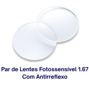 Par de Lentes Fotossensível 1.67 Com Antirreflexo