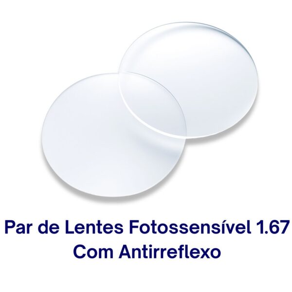Par de Lentes Fotossensível 1.67 Com Antirreflexo
